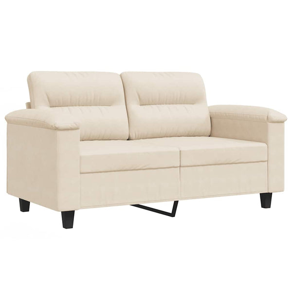 Beige 2-Sitzer Sofa aus Mikrofaser, 120 cm