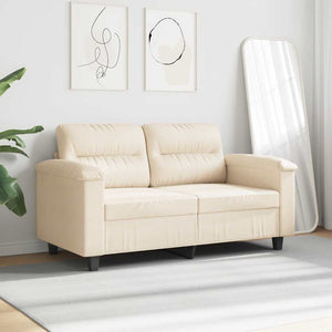 Beige 2-Sitzer Sofa aus Mikrofaser, 120 cm