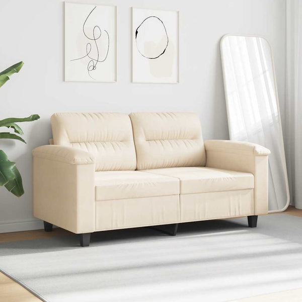 Beige 2-Sitzer Sofa aus Mikrofaser, 120 cm