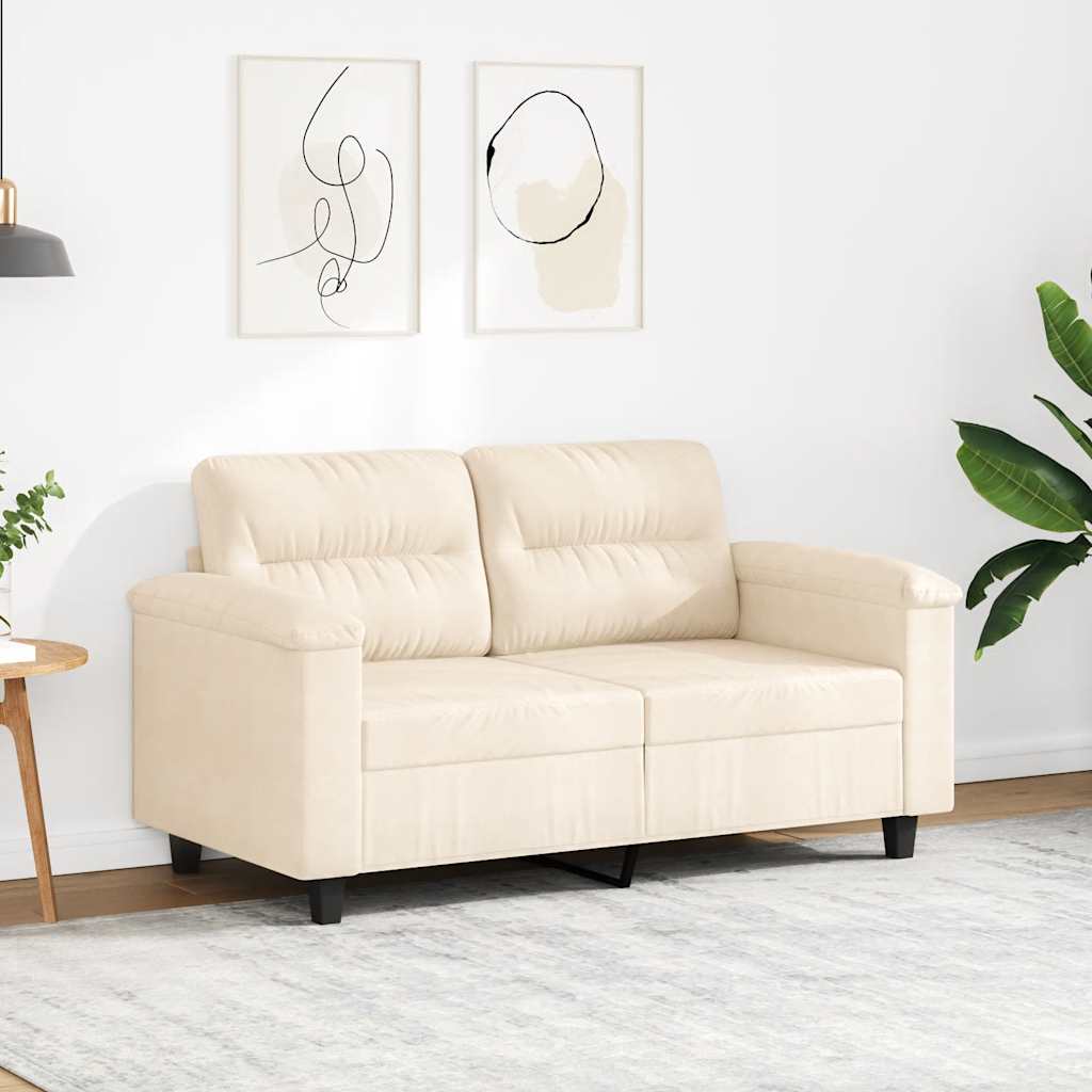 Beige 2-Sitzer Sofa aus Mikrofaser, 120 cm
