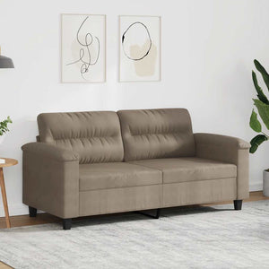 2-Sitzer Sofa Taupe Mikrofaser 140 cm