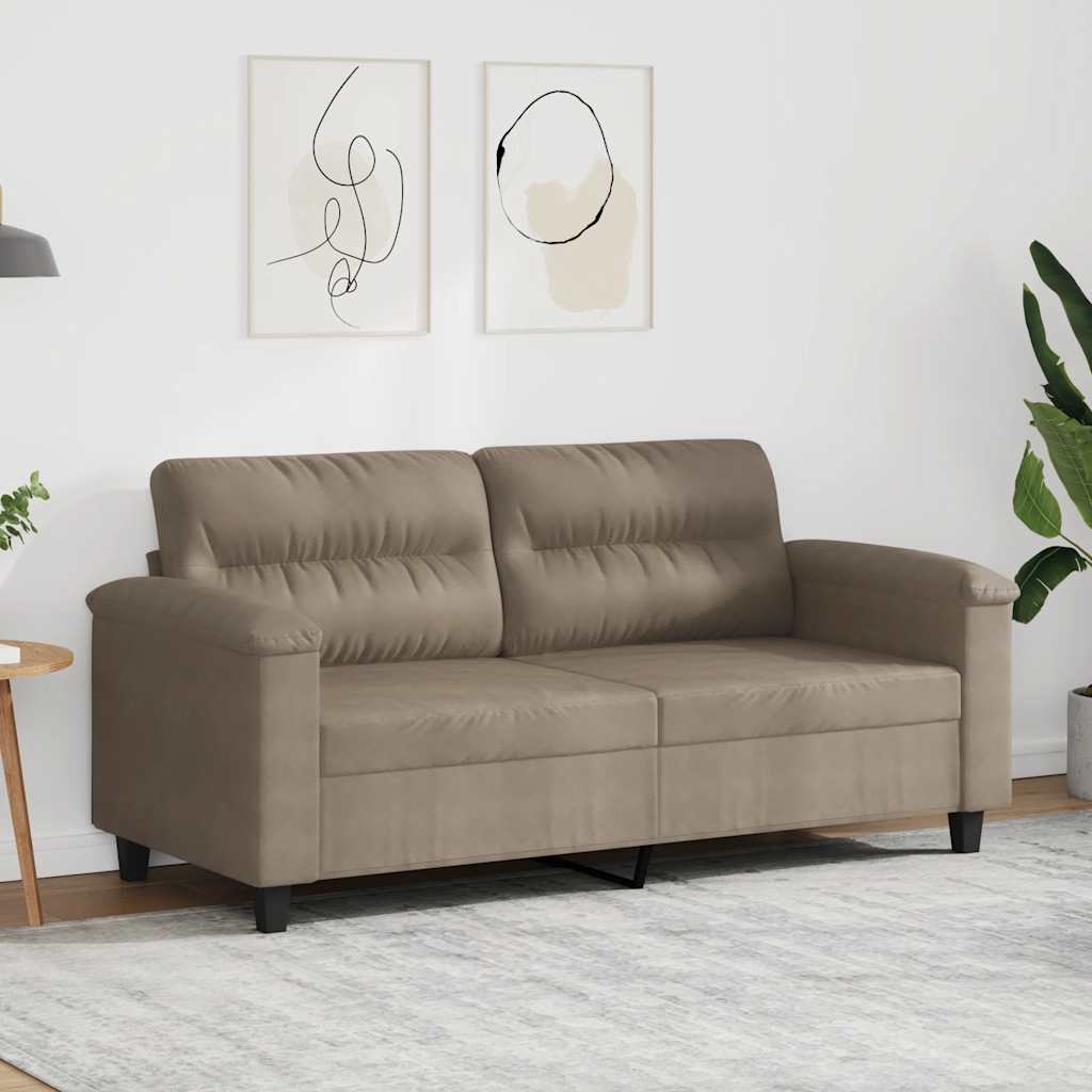 2-Sitzer Sofa Taupe Mikrofaser 140 cm