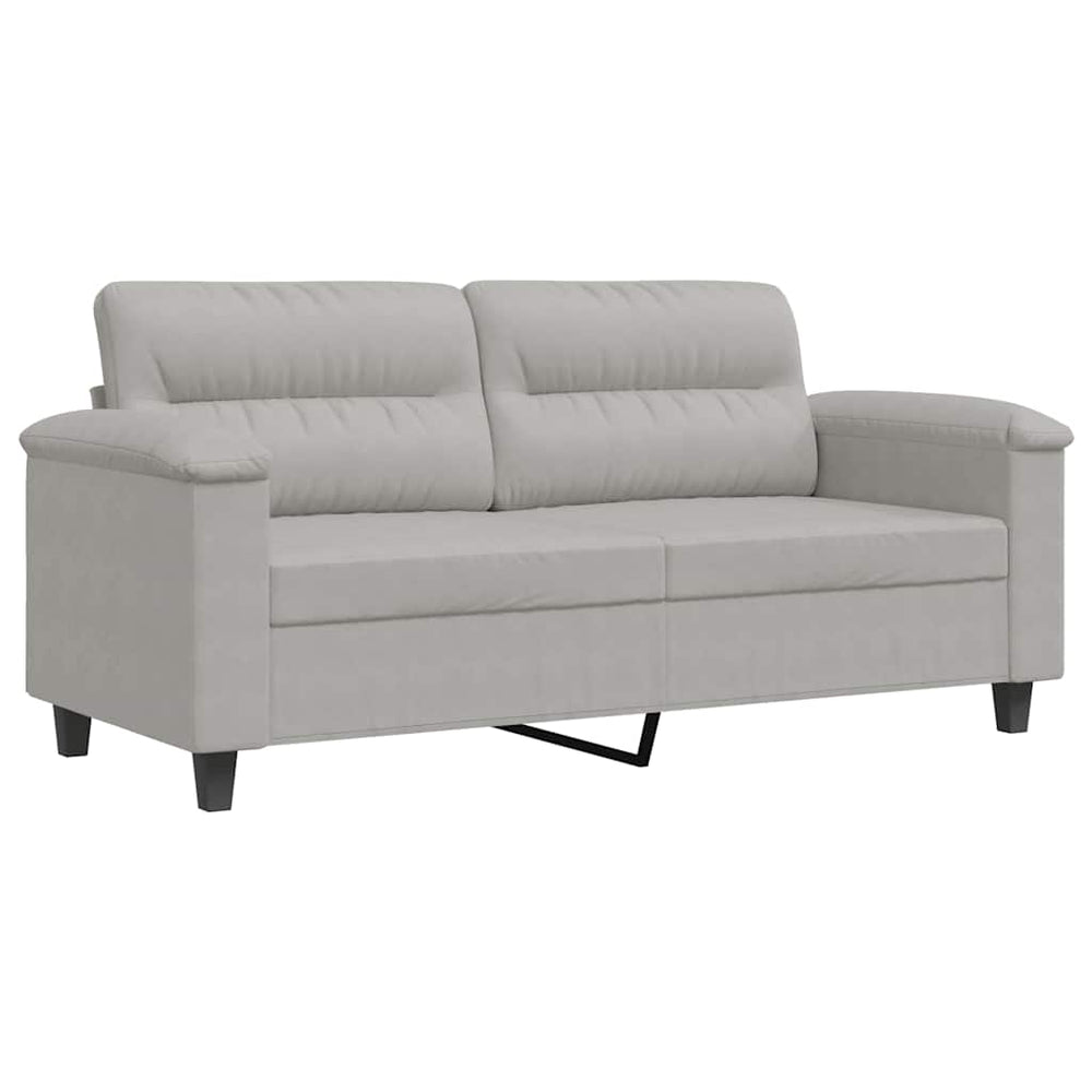 2-Sitzer Sofa Hellgrau Mikrofaser 140cm