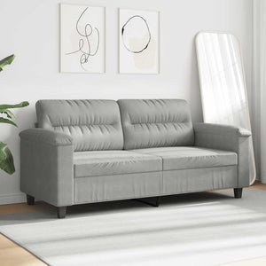 2-Sitzer Sofa Hellgrau Mikrofaser 140cm