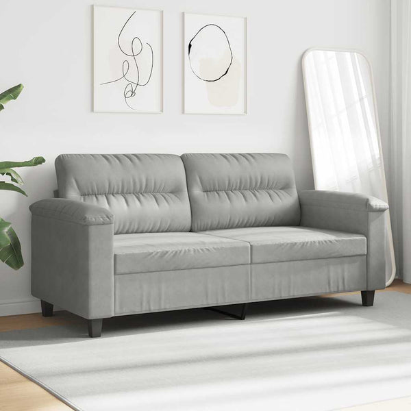 2-Sitzer Sofa Hellgrau Mikrofaser 140cm