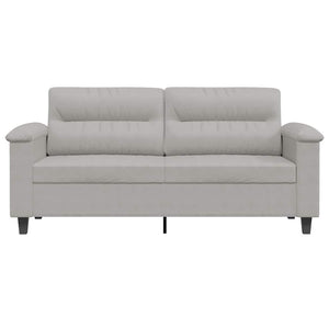 2-Sitzer Sofa Hellgrau Mikrofaser 140cm