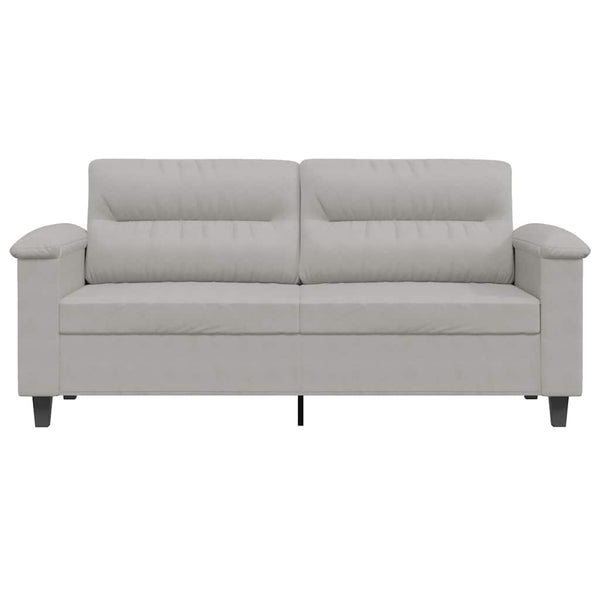 2-Sitzer Sofa Hellgrau Mikrofaser 140cm