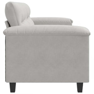 2-Sitzer Sofa Hellgrau Mikrofaser 140cm