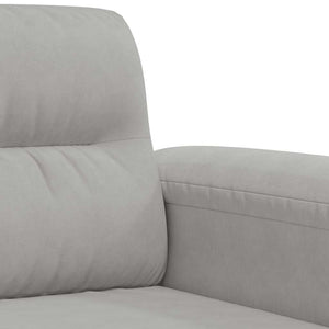 2-Sitzer Sofa Hellgrau Mikrofaser 140cm