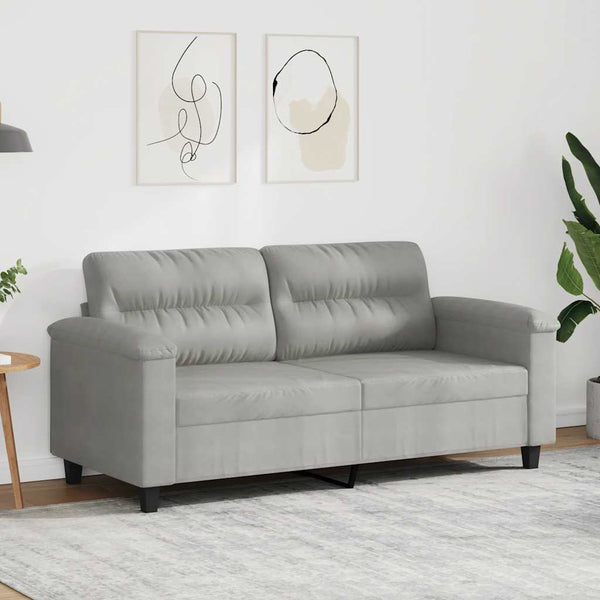2-Sitzer Sofa Hellgrau Mikrofaser 140cm