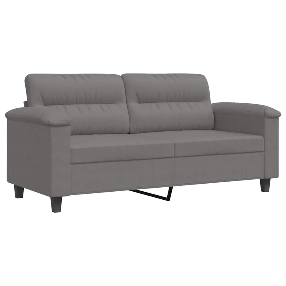 Dunkelgraues 2-Sitzer Sofa aus Mikrofaser
