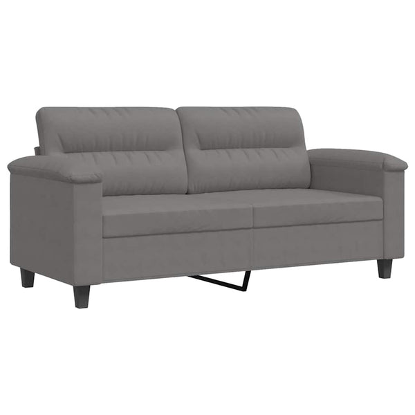 Dunkelgraues 2-Sitzer Sofa aus Mikrofaser