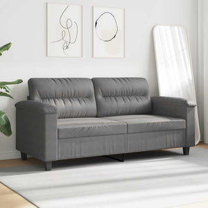 Dunkelgraues 2-Sitzer Sofa aus Mikrofaser
