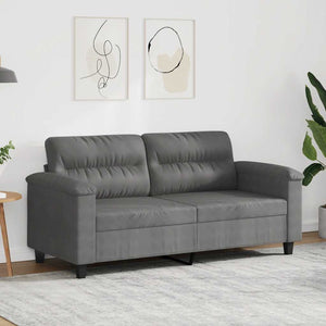 Dunkelgraues 2-Sitzer Sofa aus Mikrofaser