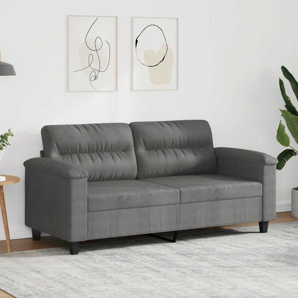 Dunkelgraues 2-Sitzer Sofa aus Mikrofaser