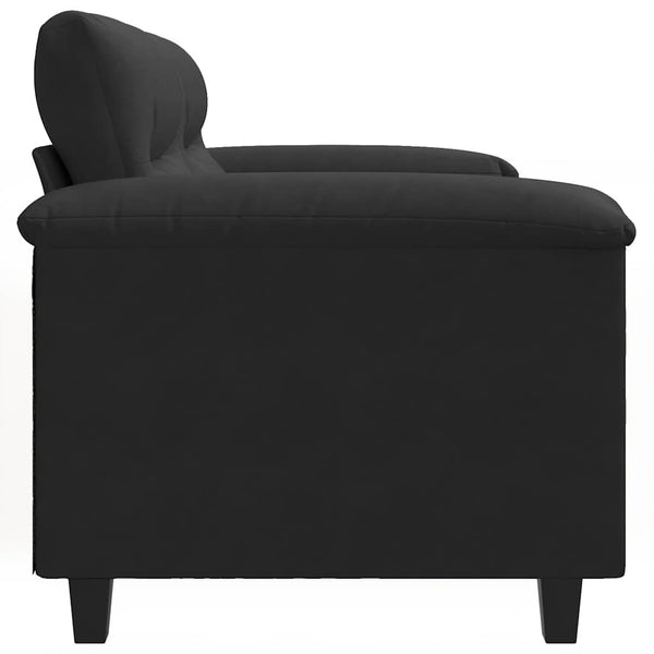 Schwarzes 2-Sitzer Sofa, 140 cm