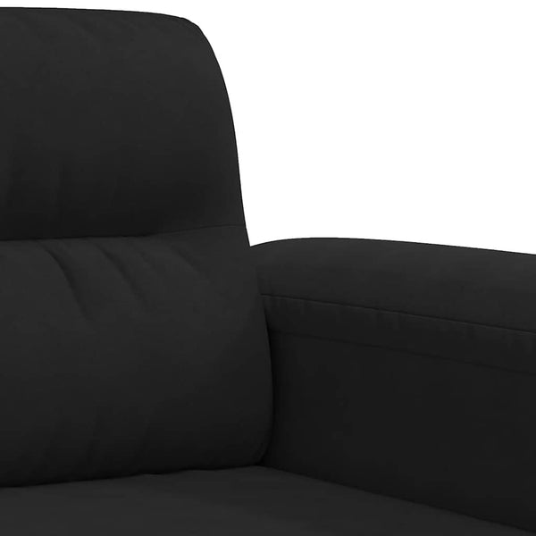 Schwarzes 2-Sitzer Sofa, 140 cm