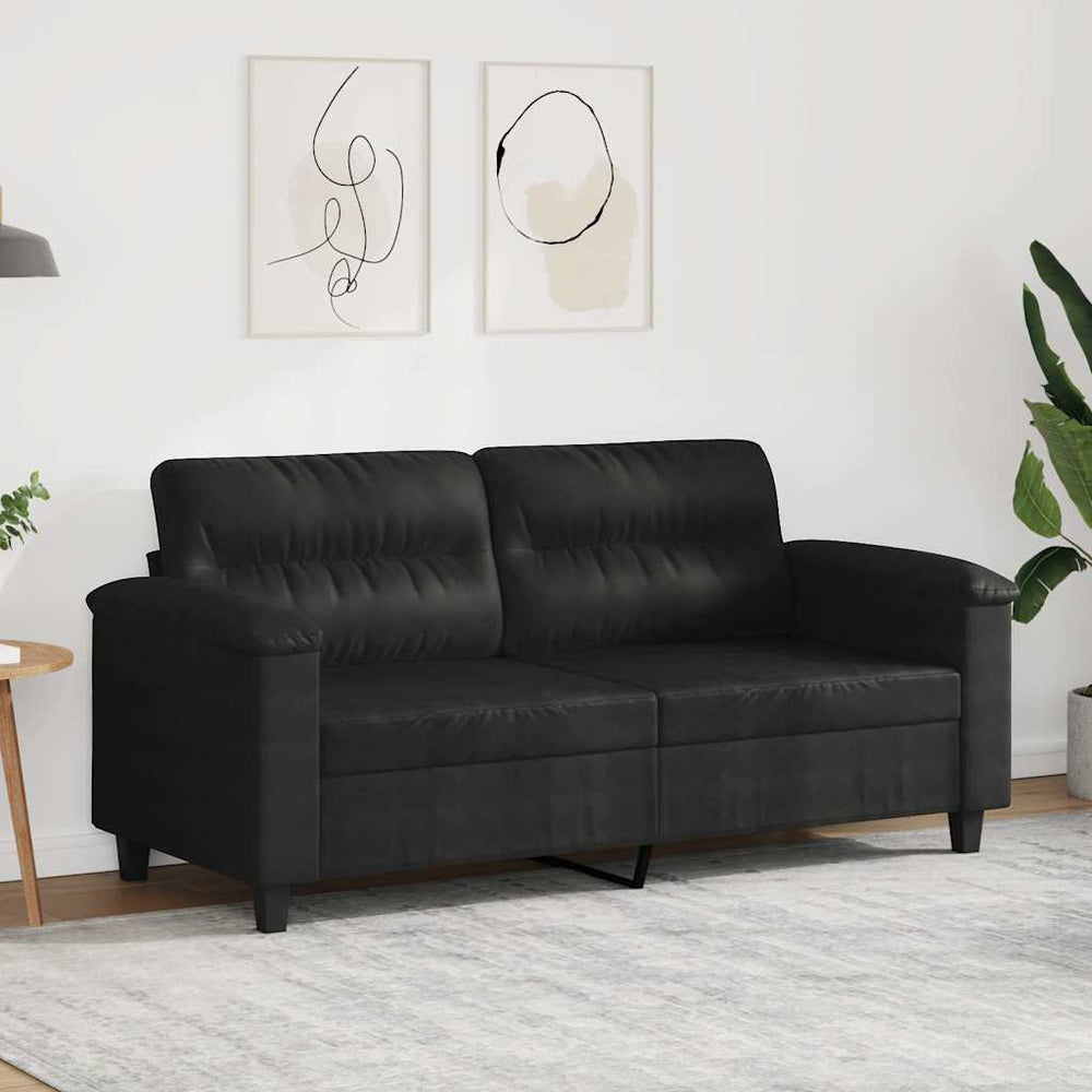 Schwarzes 2-Sitzer Sofa, 140 cm