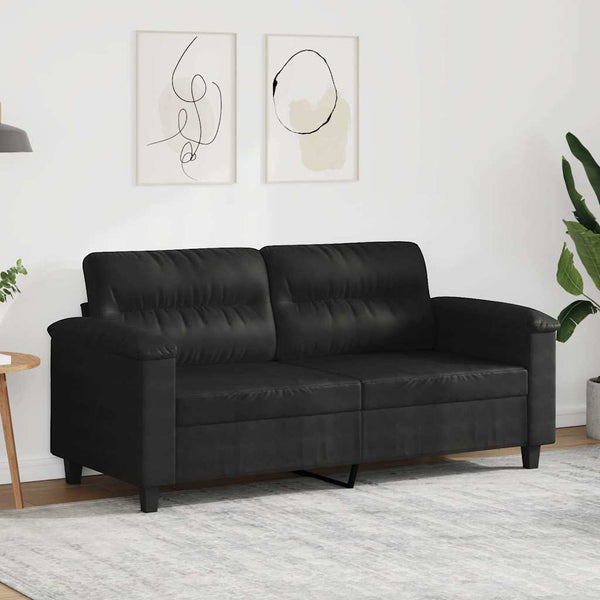 Schwarzes 2-Sitzer Sofa, 140 cm