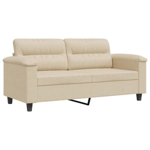 2-Sitzer Sofa Creme Mikrofaser 140cm
