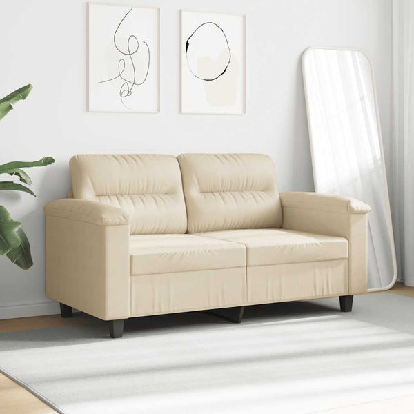 2-Sitzer Sofa Creme Mikrofaser 140cm
