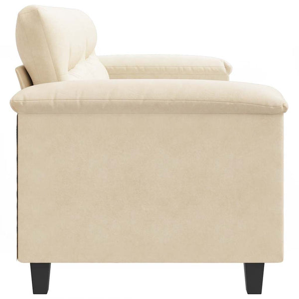 2-Sitzer Sofa Creme Mikrofaser 140cm