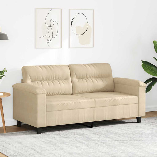 2-Sitzer Sofa Creme Mikrofaser 140cm
