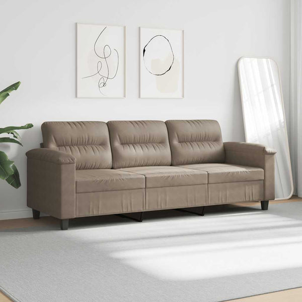 3-Sitzer Sofa Taupe Mikrofaser 180cm
