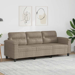 3-Sitzer Sofa Taupe Mikrofaser 180cm