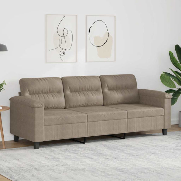 3-Sitzer Sofa Taupe Mikrofaser 180cm