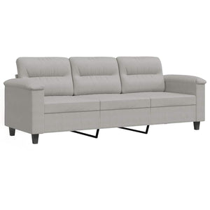 3-Sitzer Sofa Hellgrau Mikrofaser 180cm