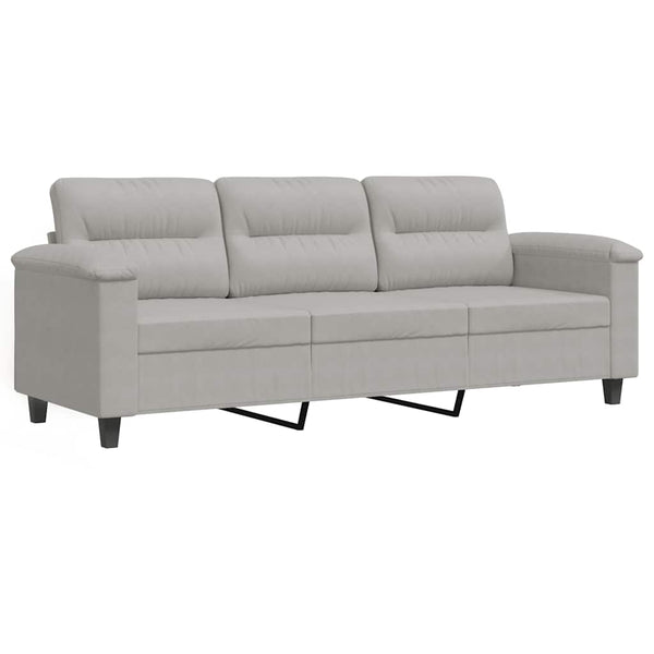 3-Sitzer Sofa Hellgrau Mikrofaser 180cm