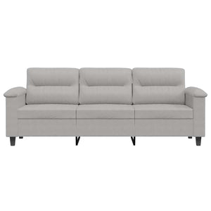 3-Sitzer Sofa Hellgrau Mikrofaser 180cm