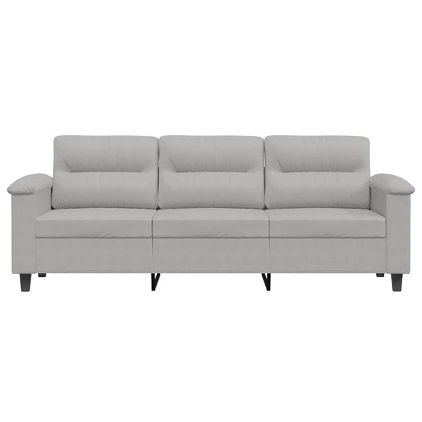 3-Sitzer Sofa Hellgrau Mikrofaser 180cm