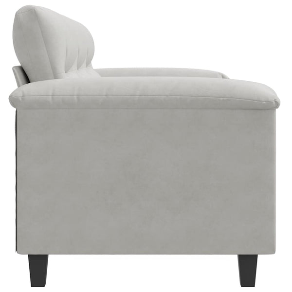 3-Sitzer Sofa Hellgrau Mikrofaser 180cm