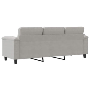 3-Sitzer Sofa Hellgrau Mikrofaser 180cm