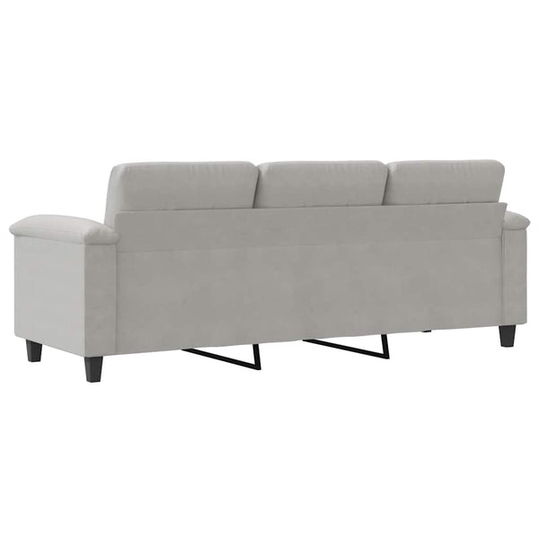 3-Sitzer Sofa Hellgrau Mikrofaser 180cm
