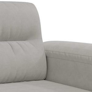 3-Sitzer Sofa Hellgrau Mikrofaser 180cm