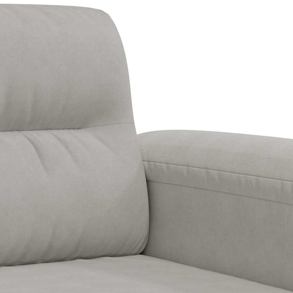 3-Sitzer Sofa Hellgrau Mikrofaser 180cm