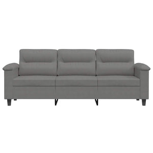 Dunkelgraues 3-Sitzer Sofa aus Mikrofaser, 180 cm