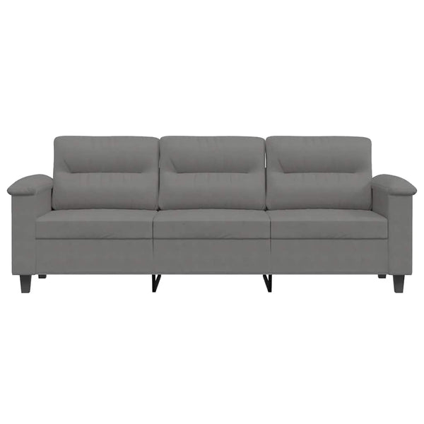 Dunkelgraues 3-Sitzer Sofa aus Mikrofaser, 180 cm