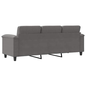 Dunkelgraues 3-Sitzer Sofa aus Mikrofaser, 180 cm