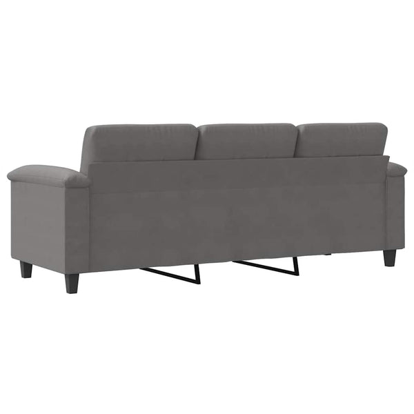 Dunkelgraues 3-Sitzer Sofa aus Mikrofaser, 180 cm