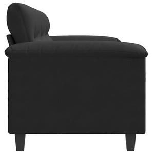 vidaXL Canapé à 3 places Noir 180 cm Tissu en microfibre