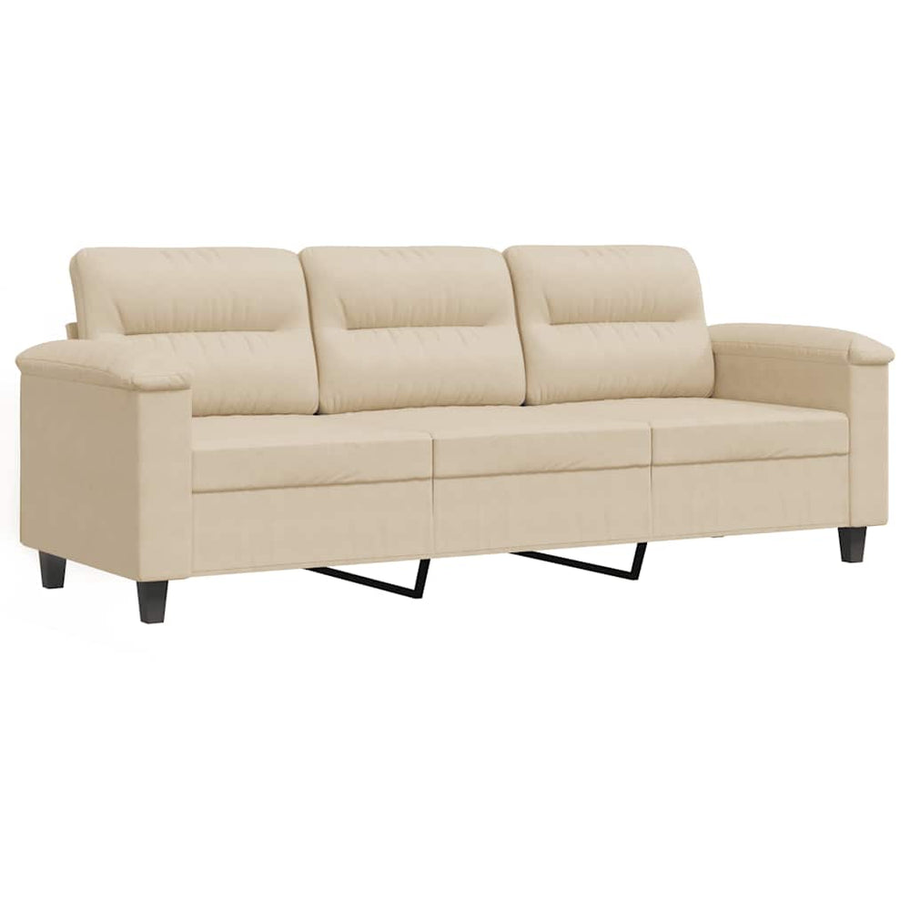 3-Sitzer Sofa Creme Mikrofaser 180 cm