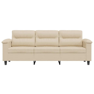 3-Sitzer Sofa Creme Mikrofaser 180 cm