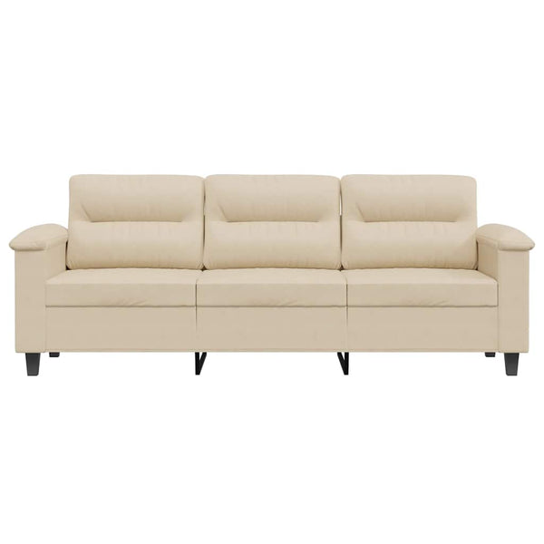 3-Sitzer Sofa Creme Mikrofaser 180 cm