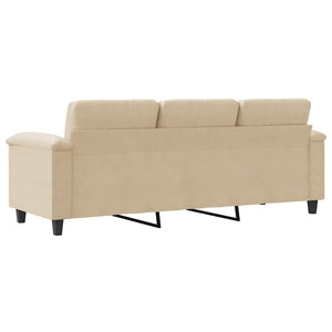 3-Sitzer Sofa Creme Mikrofaser 180 cm