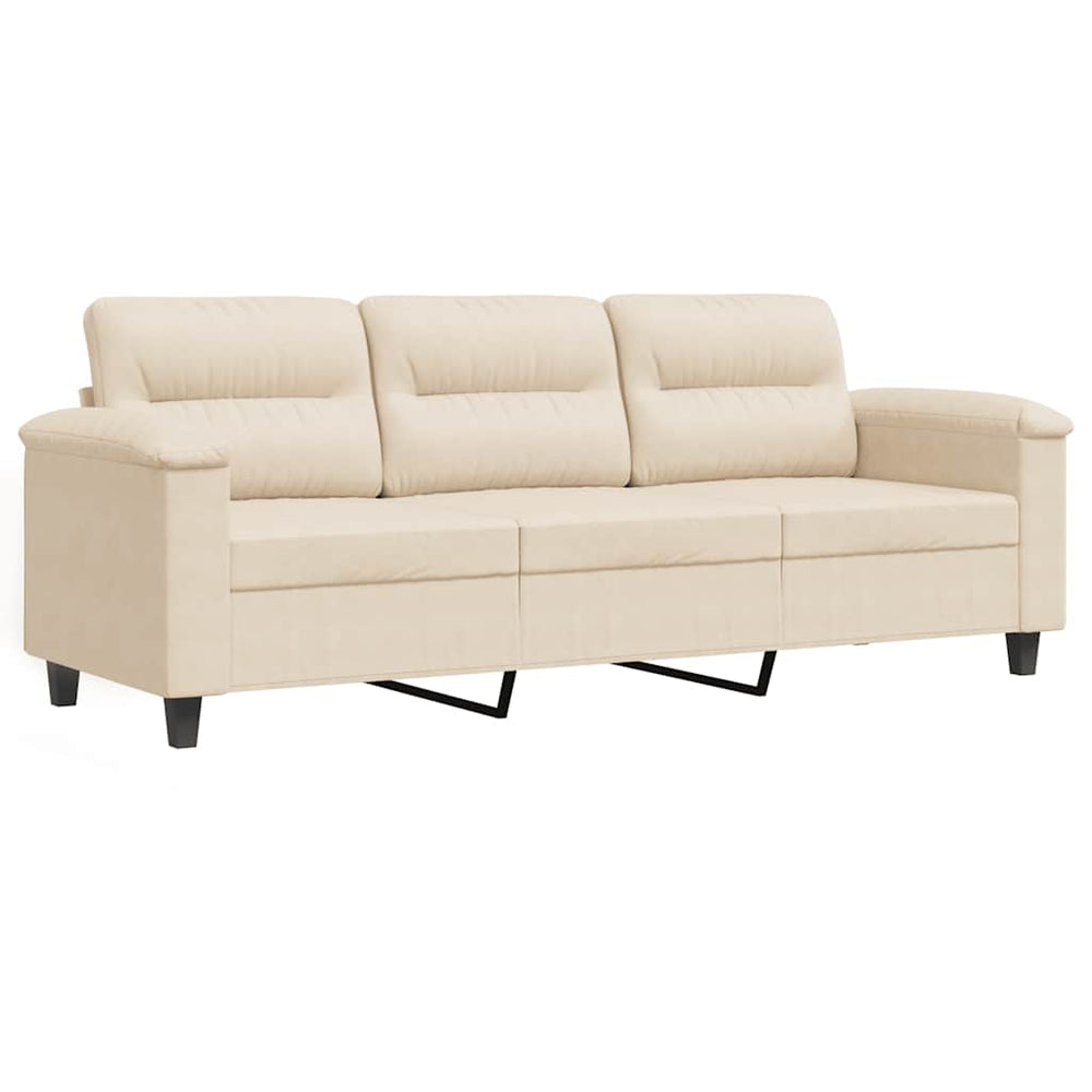 Beige 3-Sitzer Sofa Mikrofaser 180 cm