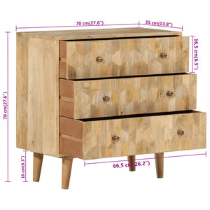 Mango Massivholz Schubladenschrank 70 cm